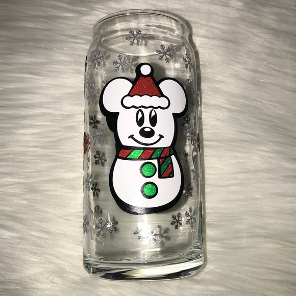 Mickey & Minnie Snowman Beer Glass - Picture 2 of 4